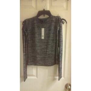 Walter Baker Blouse, Women's size large, Black & Gray Open shoulder NWT $128